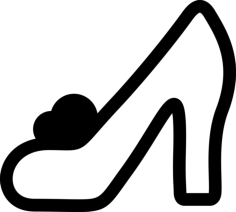 Cinderella Shoe Contour Svg Vector, Free Vectors File